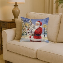 Load image into Gallery viewer, Westie with Santa Claus Throw Pillow