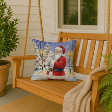 Load image into Gallery viewer, Westie with Santa Claus Throw Pillow