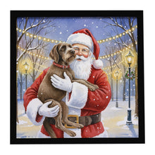 Load image into Gallery viewer, Wirehaired Pointing Griffon with Santa Claus Framed Metal Print