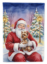 Load image into Gallery viewer, Yorkshire Terrier with Santa Claus House Flag