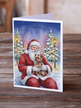 Load image into Gallery viewer, Yorkshire Terrier with Santa Claus Greeting Cards Pack of 8