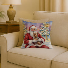 Load image into Gallery viewer, Yorkshire Terrier with Santa Claus Throw Pillow