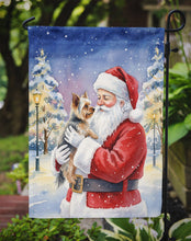 Load image into Gallery viewer, Yorkie with Santa Claus Garden Flag
