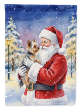 Load image into Gallery viewer, Yorkie with Santa Claus Garden Flag