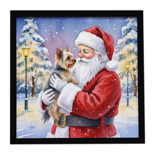 Load image into Gallery viewer, Yorkie with Santa Claus Framed Metal Print