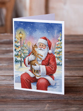 Load image into Gallery viewer, Abyssinian Cat with Santa Claus Greeting Cards Pack of 8