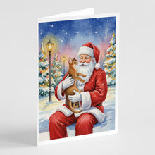 Load image into Gallery viewer, Abyssinian Cat with Santa Claus Greeting Cards Pack of 8