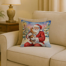 Load image into Gallery viewer, Abyssinian Cat with Santa Claus Throw Pillow