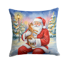 Load image into Gallery viewer, Abyssinian Cat with Santa Claus Throw Pillow