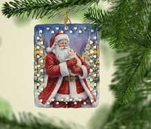 Load image into Gallery viewer, American Curl Cat with Santa Claus Porcelain Ornament