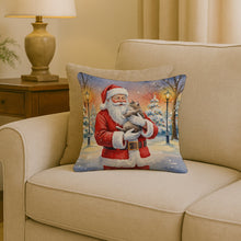Load image into Gallery viewer, American Shorthair Cat with Santa Claus Throw Pillow