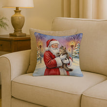 Load image into Gallery viewer, American Wirehair Cat with Santa Claus Throw Pillow