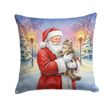Load image into Gallery viewer, American Wirehair Cat with Santa Claus Throw Pillow
