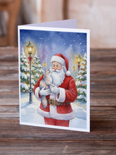 Load image into Gallery viewer, Australian Mist Cat with Santa Claus Greeting Cards Pack of 8