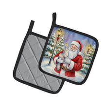 Load image into Gallery viewer, Australian Mist Cat with Santa Claus Pair of Pot Holders