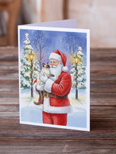 Load image into Gallery viewer, Balinese Cat with Santa Claus Greeting Cards Pack of 8
