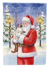 Load image into Gallery viewer, Balinese Cat with Santa Claus Garden Flag