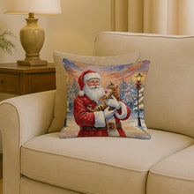 Load image into Gallery viewer, Bengal Cat with Santa Claus Throw Pillow