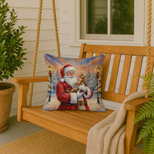 Load image into Gallery viewer, Bengal Cat with Santa Claus Throw Pillow