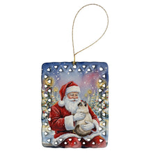 Load image into Gallery viewer, Birman Cat with Santa Claus Porcelain Ornament