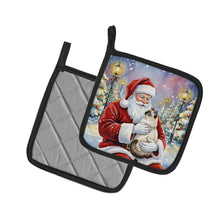 Load image into Gallery viewer, Birman Cat with Santa Claus Pair of Pot Holders