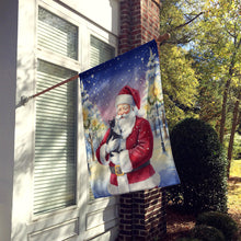 Load image into Gallery viewer, Black &amp; White Tuxedo Cat with Santa Claus House Flag