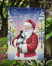 Load image into Gallery viewer, Black &amp; White Tuxedo Cat with Santa Claus Garden Flag