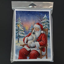 Load image into Gallery viewer, Blue Point Cat with Santa Claus Greeting Cards Pack of 8