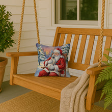 Load image into Gallery viewer, Blue Point Cat with Santa Claus Throw Pillow