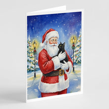 Load image into Gallery viewer, Bombay Cat with Santa Claus Greeting Cards Pack of 8