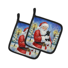 Load image into Gallery viewer, Bombay Cat with Santa Claus Pair of Pot Holders