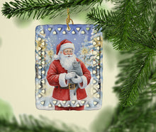 Load image into Gallery viewer, British Shorthair Cat with Santa Claus Porcelain Ornament