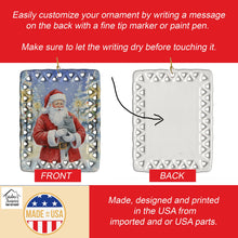 Load image into Gallery viewer, British Shorthair Cat with Santa Claus Porcelain Ornament