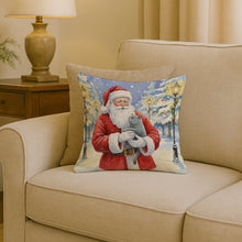 Load image into Gallery viewer, British Shorthair Cat with Santa Claus Throw Pillow