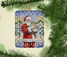 Load image into Gallery viewer, Burmese Cat with Santa Claus Porcelain Ornament