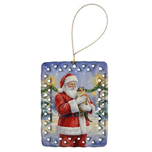 Load image into Gallery viewer, Burmese Cat with Santa Claus Porcelain Ornament