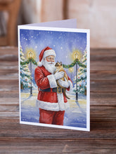 Load image into Gallery viewer, Burmese Cat with Santa Claus Greeting Cards Pack of 8