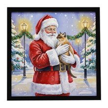 Load image into Gallery viewer, Burmese Cat with Santa Claus Framed Metal Print
