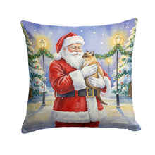 Load image into Gallery viewer, Burmese Cat with Santa Claus Throw Pillow
