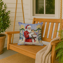 Load image into Gallery viewer, Burmese Cat with Santa Claus Throw Pillow