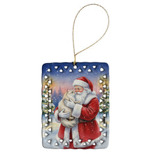 Load image into Gallery viewer, Burmilla Cat with Santa Claus Porcelain Ornament