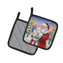 Load image into Gallery viewer, Burmilla Cat with Santa Claus Pair of Pot Holders