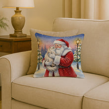 Load image into Gallery viewer, Burmilla Cat with Santa Claus Throw Pillow