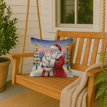 Load image into Gallery viewer, Burmilla Cat with Santa Claus Throw Pillow