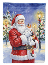 Load image into Gallery viewer, Calico Cat with Santa Claus Garden Flag