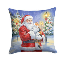 Load image into Gallery viewer, Calico Cat with Santa Claus Throw Pillow