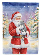Load image into Gallery viewer, Chartreux Cat with Santa Claus Garden Flag