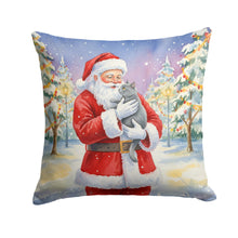 Load image into Gallery viewer, Chartreux Cat with Santa Claus Throw Pillow