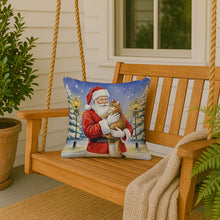 Load image into Gallery viewer, Chausie Cat with Santa Claus Throw Pillow