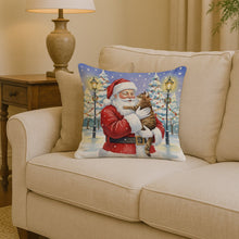 Load image into Gallery viewer, Classic Tabby Brown Cat with Santa Claus Throw Pillow